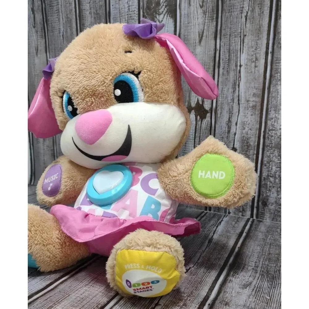 Fisher Price Laugh Learn Smart Stages Puppy Sis Toddler Stuffed Baby Toy Dog
